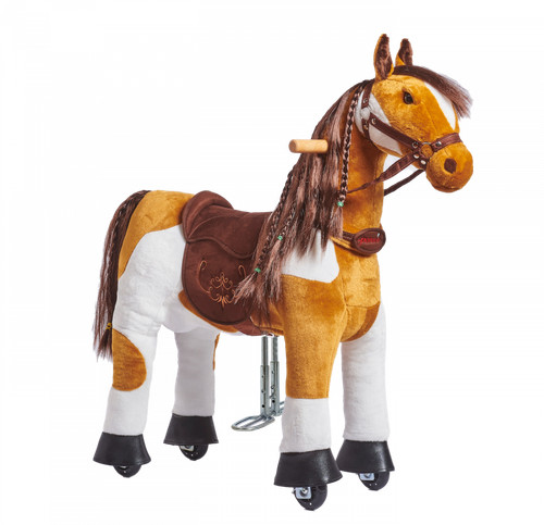 Mechanisches pferd auf rollen - auf,