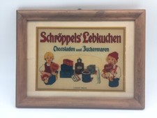Schröppel´s Lebkuchen - Litographie auf Cellophan gerahmt - 30 x 39 cm - D 1920