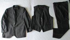 HUGO BOSS Anzug mit Weste - dunkelgrau grau - Größe 54 - Super 100