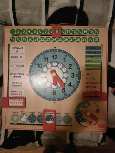 Goula holz kalender uhr - goula, holz-kalender-uhr
