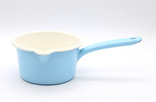 Stielkasserolle Kasserolle Emaille babyblau Milchtopf Vintage Ø 15 cm