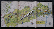 Nostalgie Faltkarte DIE MOSEL Plan Poster Wandbild Dekoration 27/54 cm
