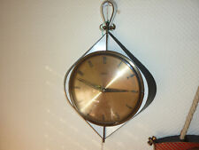 ATLANTA Wanduhr schweres Messinggehäuse 60er Jahre