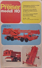 Preiser 1100 H0 1:87 - Feuerwehr Teleskopkran Krupp Faun OVP #302