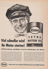 Original Werbung der 50er Jahre Esso Motoroel