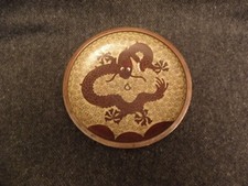 Cloisonné Emaillierter Teller - 9,5 x 1,5 cm / Drachenmotiv