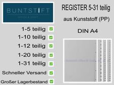 DIN A4 Ordner Zahlenregister 1-5;1-10;1-12;1-20 u.1-31-teilig Kunststoff (PP)