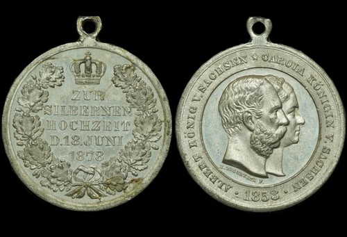Sachsen zinn medaille - sachsen:, 1878