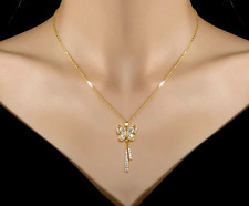 Damen Halskette Schmetterling Zirkonia Anhänger Frauen Schmuck Kette 925 Gold