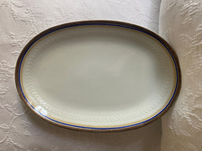 TOP Tirschenreuth 1 Servierplatte- ca. 32 cm Form Blau- Weiß mit Goldrand