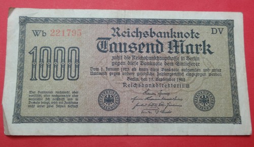 Reichsbanknote 1000 mark - reichsbanknote,