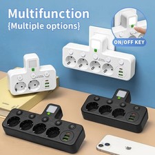 5 oder 4 Fach EU Steckdose Mehrfachstecker Steckdosenleiste Adapter Mit USB NEU