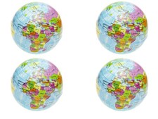 4 x XL Antistress Ball Globus Weltkugel Softball Knetball Schaumstoffball 7,6 cm