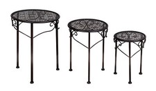 3er Set Blumenhocker Metall