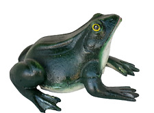 Skulptur junger Frosch König grün Eisenguß Garten Deco Vintag exklusiv Geschenk