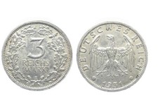 3 Reichsmark 1931 E Weimarer