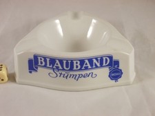 Reklame Aschenbecher BLAUBAND STUMPEN Zigarren Porzellan alt & selten vintage