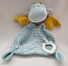 TOPOMINI Schmusetuch Kuscheltuch Drache Drachen blau gelb Beißring