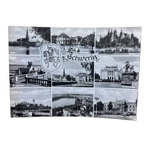 Postkarte schwerin bahnhof - postkarte,