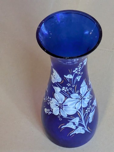 Böhmische glas vase blau - böhmische,