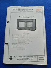 DDR Bedienungsanweisung VEB Stern Radio Rochlitz RFT Superhet 5 E 61-D