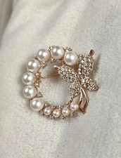 Brosche Anstecknadel Strass Perlen Hochzeit Geschenk Party Pins 