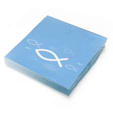 20x itenga Servietten Fisch Taufe Kommunion Konfirmation HELLBLAU Weiß 30cm 3lag