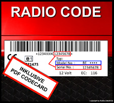 RADIO CODE passend für Becker