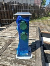 Außensteckdose Steckdosensäule Edelstahl 4-fach Garten-Steckdose