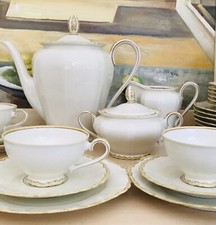 Edel Antik Art Déco Carstens Sorau Porzellan Kaffeeservice 9 Pers. + Elfenbein