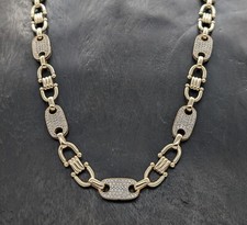 Plattenkette Steigbüggelkette 585/14K Halskette 70cm 86,50Gr. Gelbgold Kette#954