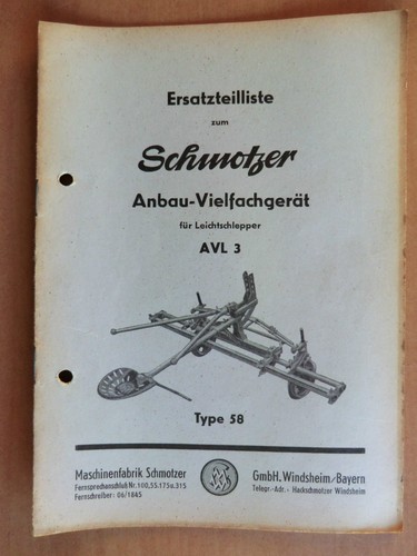Ersatzteilliste schmotzer - ersatzteilliste,