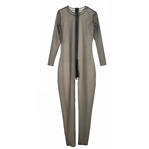 Gray latex catsuit - gray, rubber