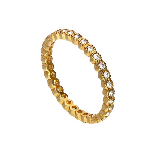 Gold klar cz kristall - 9k,