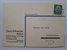 AK Postkarte Werbung Oscar Schneider Mainz Buchdruckerei Pension zum Adler 19205