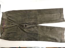 Markenlos Lederhose Hirschleder ca. Gr.54 braun getragen mit Patina RT-1740