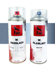 FRIZ Spraydosen Set 400ml für Skoda 9155 POLARBLAU MET + 400ml Klarlack