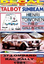 DECAL TALBOT SUNBEAM LOTUS H
