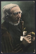 Alter Mann raucht eine Pfeife, Ansichtskarte 1911 