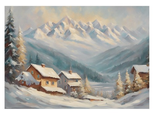 Winterliche berglandschaft - winterliche,