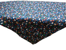 Mitteldecke Weihnachten 89x89cm blau rot weiß bunt kleine Weihnachtsmotive NEU