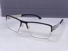 ic Berlin Brille Herren Schwarz Silber Eckig chrome Max S. NP:399€