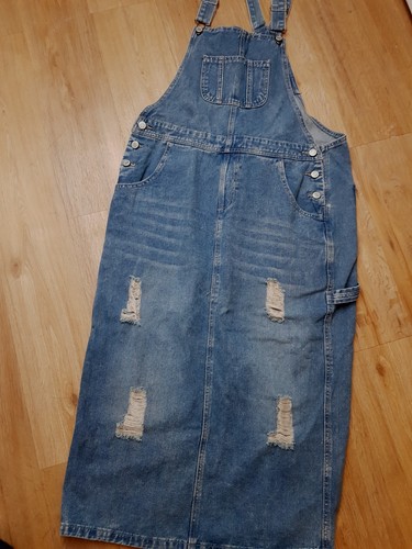 Jeanslatzrock lang m - ,