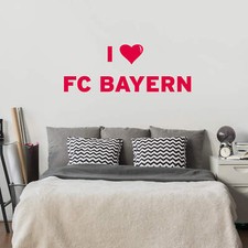 Wandtattoo I LOVE FC BAYERN rot WANDAUFKLEBER FANSHOP FANARTIKEL FCB DEKO