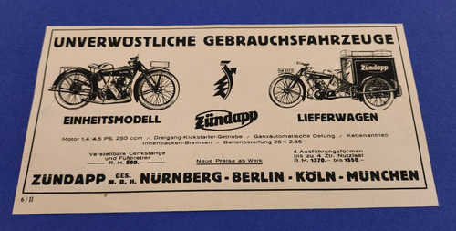 Zündapp gmbh werbeanzeige - zündapp,