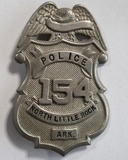 Original ARKANSAS North Little Rock Police Badge 1960er Polizei Metall Abzeichen