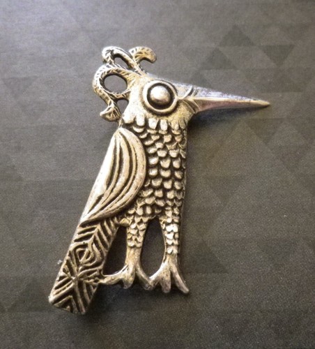 Brosche vogel gehoben massiv - vogel,