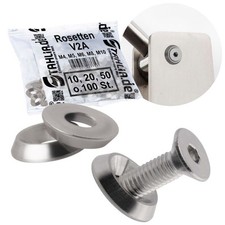 Rosetten EDELSTAHL Vollmaterial für Senkkopfschrauben Schraubenrosetten M4 - M10