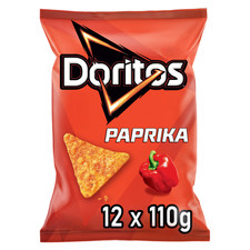 Doritos Tortilla Nachos Paprika Geschmack Herzhafter Snack zum Knabbern 12x 110g