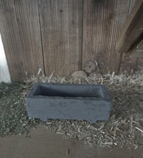 Futtertrog Viehtränke 7 cm breit Holz bemalt dunkelgrau Steinoptik Krippe N6 K